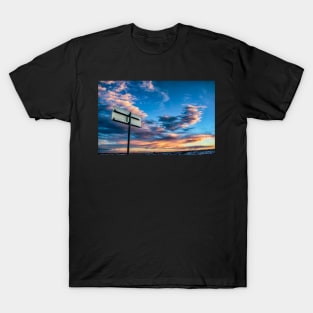 Metal Sign Against a Colorful Sky T-Shirt